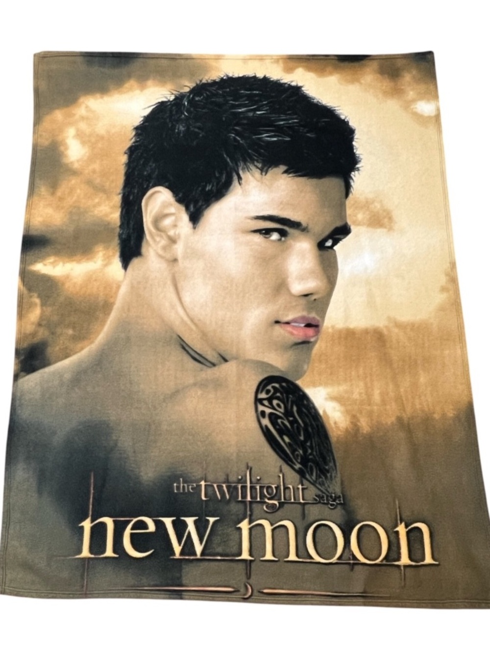 The Twilight Saga New Moon Jacob Taylor Lautner Fleece Throw Blanket NECA Y2K